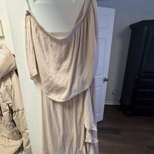 Naked Zebra Asymmetrical Cream Dress